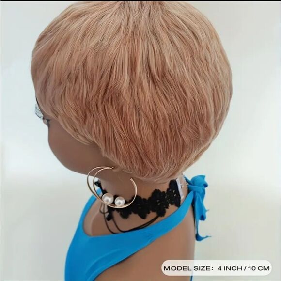🆕👱🏽‍♂️Platinum Blonde Pixie Cut Short Wave Wig - Picture 4 of 8